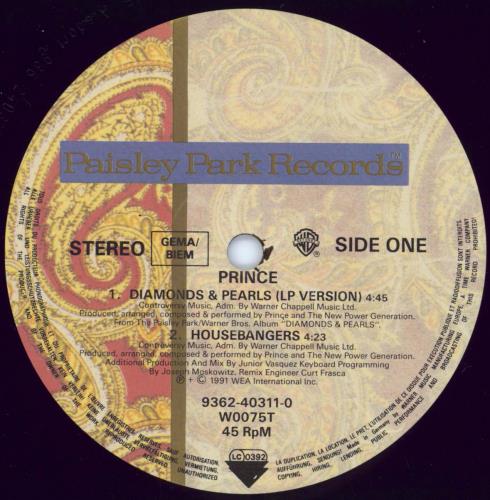 Prince Diamonds & Pearls 12" vinyl single (12 inch record / Maxi-single) German PRI12DI773865