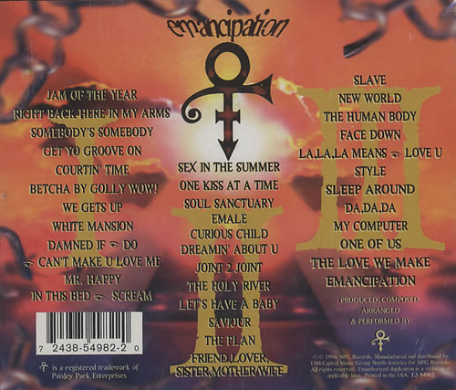 Prince Emancipation 3-CD album set (Triple CD) US PRI3CEM82704