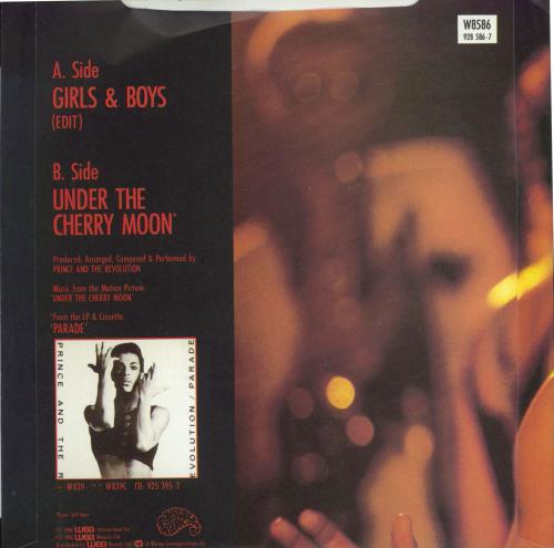 Prince Girls & Boys + Postcard 7" vinyl single (7 inch record / 45) UK PRI07GI774231