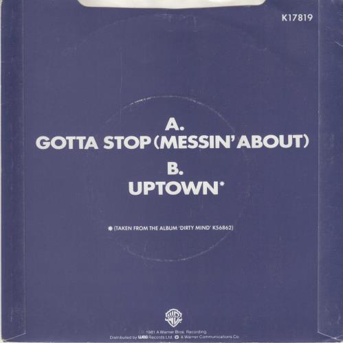 Prince Gotta Stop (Messin' About) - 1st - Face Sleeve 7" vinyl single (7 inch record / 45) UK PRI07GO09356