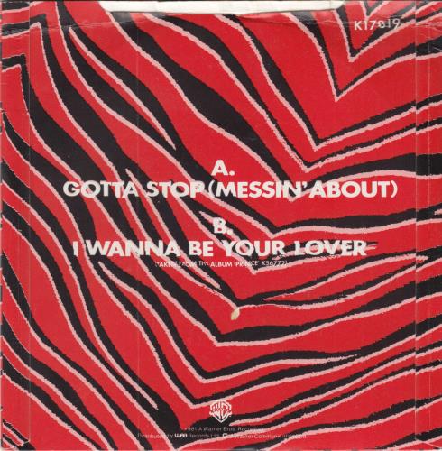 Prince Gotta Stop (Messin' About) - Red Stripe P/s 7" vinyl single (7 inch record / 45) UK PRI07GO114787