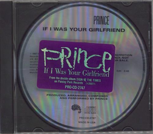 Prince If I Was Your Girlfriend CD single (CD5 / 5") US PRIC5IF02130
