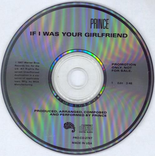 Prince If I Was Your Girlfriend CD single (CD5 / 5") US PRIC5IF02130