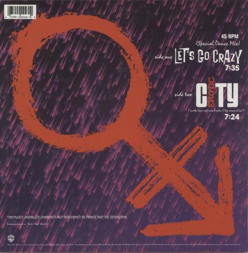 Prince Let's Go Crazy - EX 12" vinyl single (12 inch record / Maxi-single) US PRI12LE742971