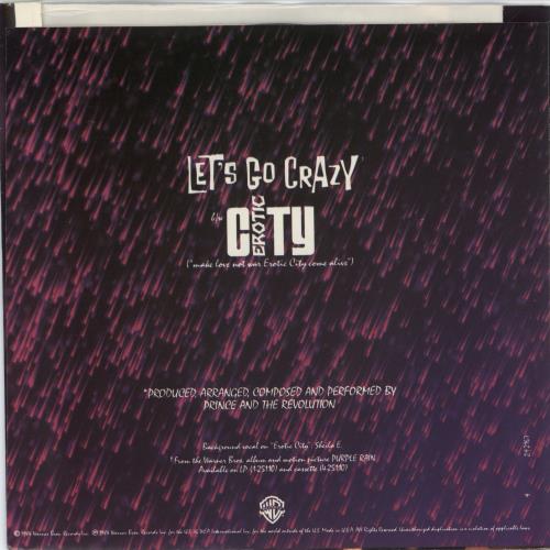 Prince Let's Go Crazy 7" vinyl single (7 inch record / 45) US PRI07LE03181