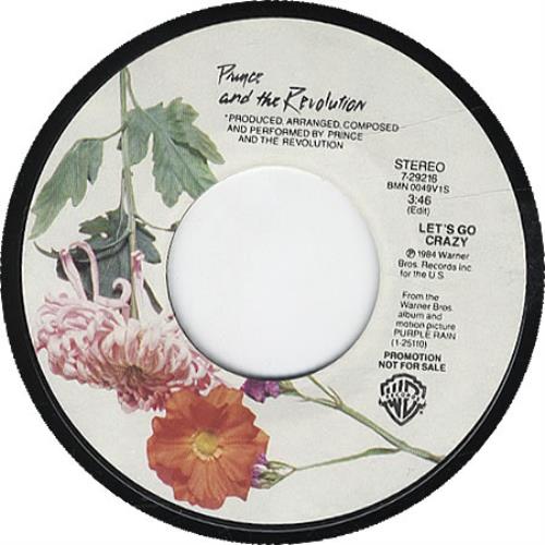 Prince Let's Go Crazy 7" vinyl single (7 inch record / 45) US PRI07LE62422