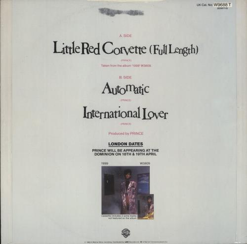 Prince Little Red Corvette 12" vinyl single (12 inch record / Maxi-single) UK PRI12LI03217