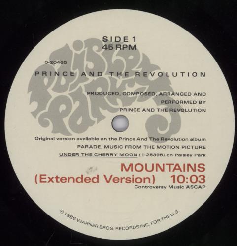 Prince Mountains 12" vinyl single (12 inch record / Maxi-single) US PRI12MO46411