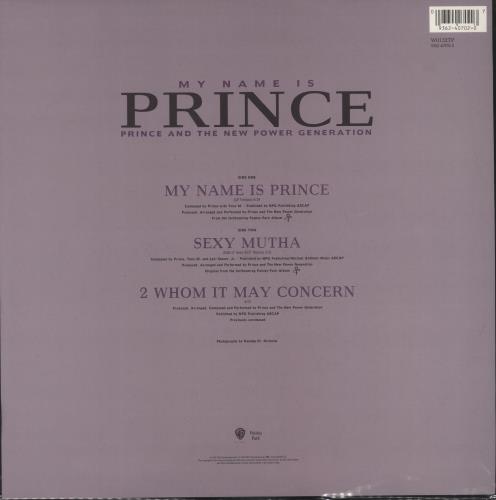 Prince My Name Is Prince 12" vinyl picture disc (12 inch picture record) UK PRI2PMY08719