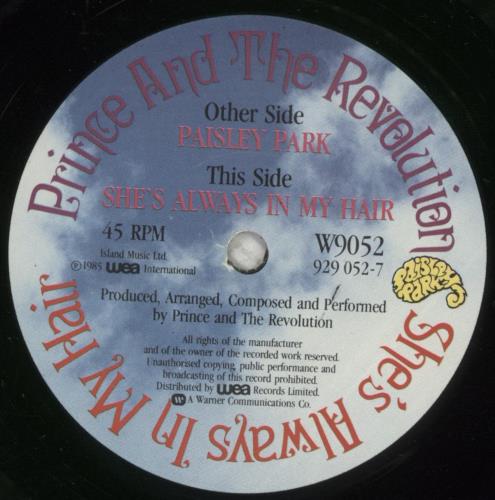 Prince Paisley Park 7" vinyl single (7 inch record / 45) UK PRI07PA03145