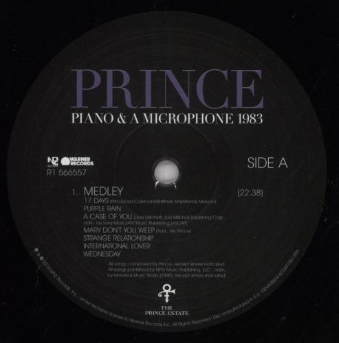 Prince Piano & A Microphone 1983 - 180 Gram Vinyl vinyl LP album (LP record) UK PRILPPI843637
