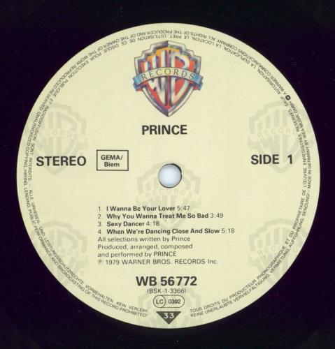 Prince Prince + Insert vinyl LP album (LP record) German PRILPPR774685