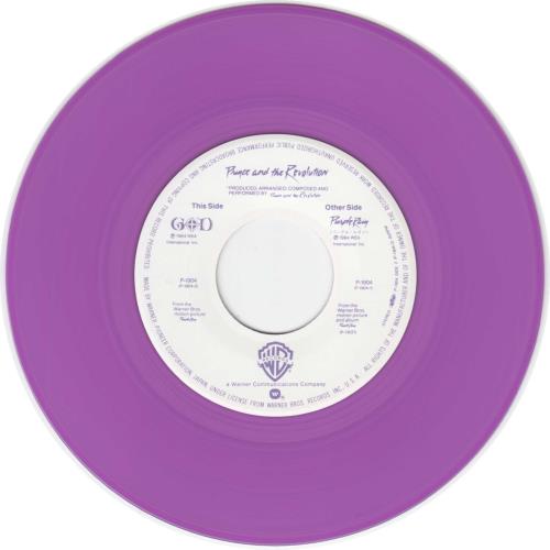 Prince Purple Rain - Purple Vinyl + Portrait insert 7" vinyl single (7 inch record / 45) Japanese PRI07PU740276