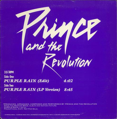Prince Purple Rain - purple vinyl 12" vinyl single (12 inch record / Maxi-single) US PRI12PU03209