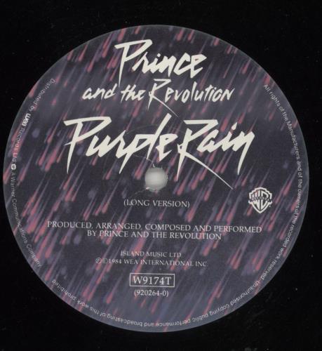 Prince Purple Rain 12" vinyl single (12 inch record / Maxi-single) UK PRI12PU870510