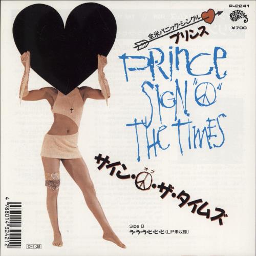 Prince Sign O The Times + Extra Insert 7" vinyl single (7 inch record / 45) Japanese PRI07SI03064