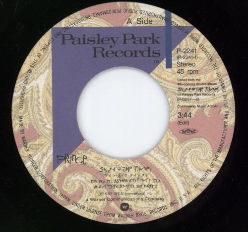 Prince Sign O The Times + Extra Insert 7" vinyl single (7 inch record / 45) Japanese PRI07SI03064