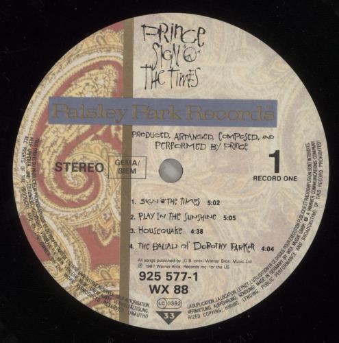 Prince Sign 'O' The Times - Double Stickered - Shrink 2-LP vinyl record set (Double LP Album) UK PRI2LSI884980