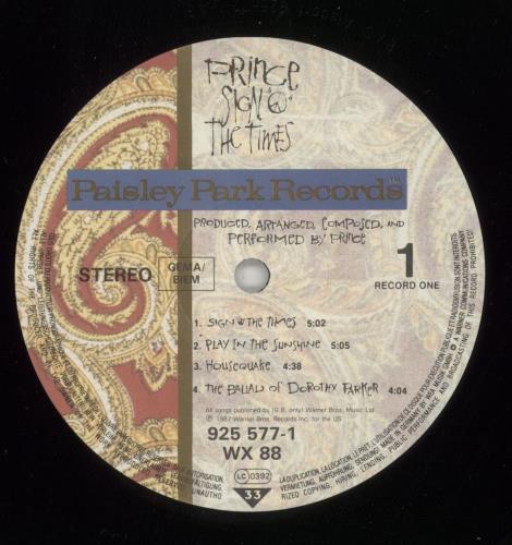 Prince Sign 'O' The Times - VG 2-LP vinyl record set (Double LP Album) UK PRI2LSI721832
