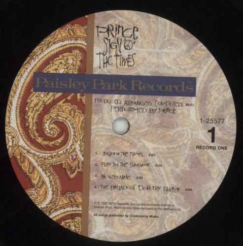 Prince Sign 'O' The Times 2-LP vinyl record set (Double LP Album) UK PRI2LSI775196