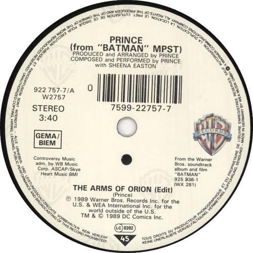 Prince The Arms Of Orion 7" vinyl single (7 inch record / 45) German PRI07TH735775