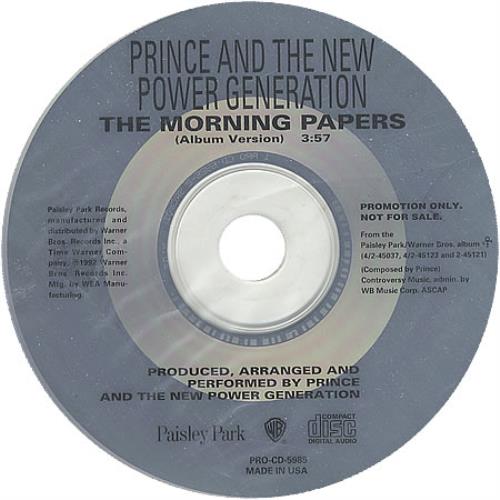 Prince The Morning Papers CD single (CD5 / 5") US PRIC5MO15560