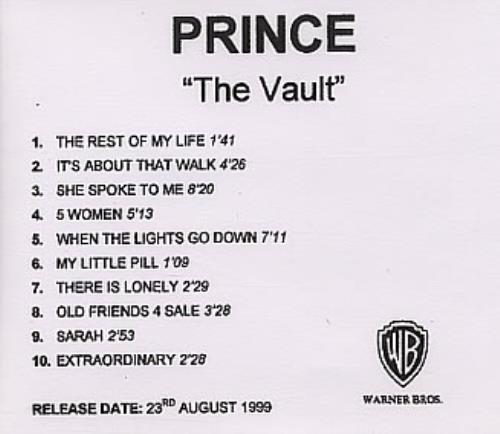 Prince The Vault CD-R acetate UK PRICRTH143444