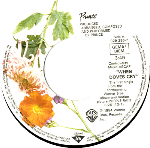 Prince When Doves Cry 7" vinyl single (7 inch record / 45) German PRI07WH40881