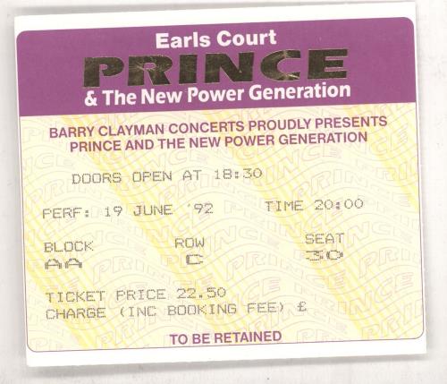 Prince World Tour + Ticket stub tour programme UK PRITRWO294515