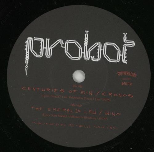 Probot Centuries Of Sin 7" vinyl single (7 inch record / 45) UK PBT07CE719134