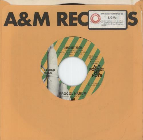 Procol Harum A Whiter Shade Of Pale 7" vinyl single (7 inch record / 45) US PRH07AW650192