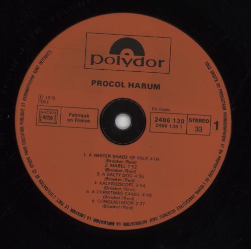 Procol Harum A Whiter Shade Of Pale vinyl LP album (LP record) French PRHLPAW855036