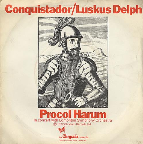 Procol Harum Conquistador - Picture Sleeve 7" vinyl single (7 inch record / 45) UK PRH07CO395923