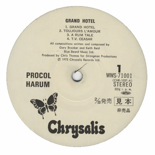 Procol Harum Grand Hotel vinyl LP album (LP record) Japanese PRHLPGR433747
