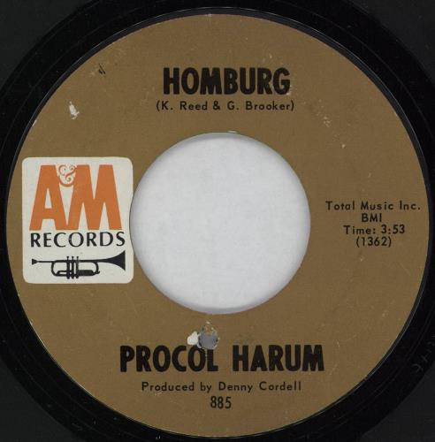 Procol Harum Homburg 7" vinyl single (7 inch record / 45) US PRH07HO752293