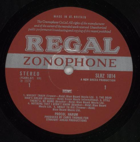 Procol Harum Home - 1st + Insert - VG vinyl LP album (LP record) UK PRHLPHO864525