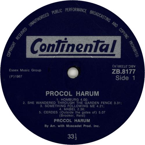 Procol Harum Procol Harum vinyl LP album (LP record) South African PRHLPPR698817