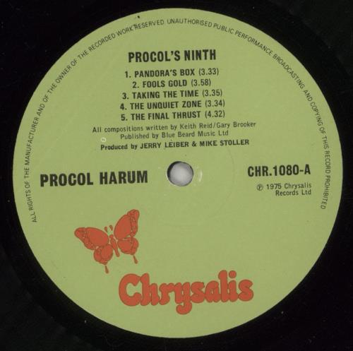 Procol Harum Procol's Ninth vinyl LP album (LP record) UK PRHLPPR211389