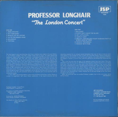 Professor Longhair The London Concert vinyl LP album (LP record) UK 3PLLPTH498219