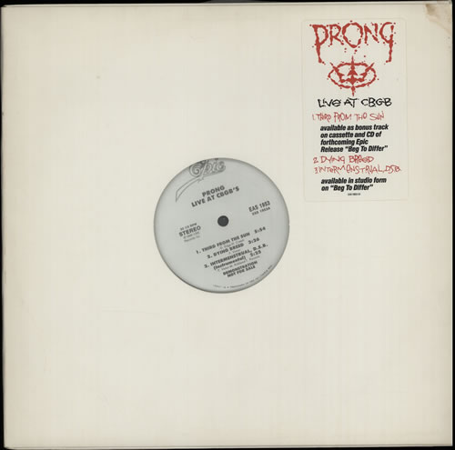 Prong Live At CBGB's - 33 1/3 RPM Signature & Cryptic Note Etched 12" vinyl single (12 inch record / Maxi-single) US PRG12LI169168