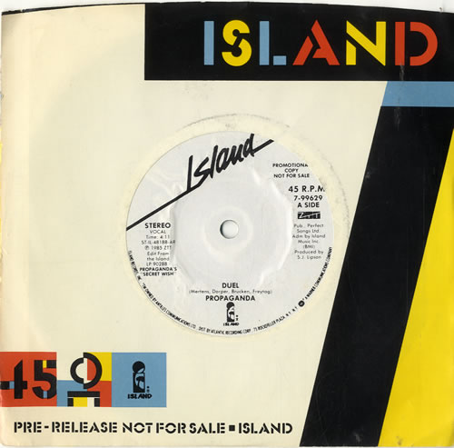Propaganda Duel 7" vinyl single (7 inch record / 45) US PRO07DU50401