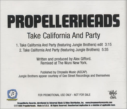 Propellerheads Take California And Party CD-R acetate US P-HCRTA446376