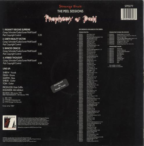 Prophecy Of Doom The Peel Sessions 12" vinyl single (12 inch record / Maxi-single) UK P4Q12TH594389