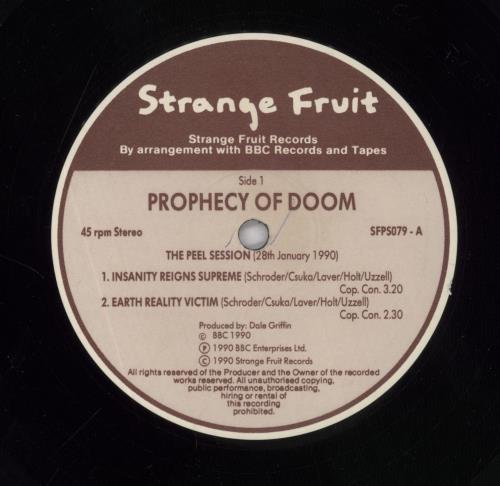 Prophecy Of Doom The Peel Sessions 12" vinyl single (12 inch record / Maxi-single) UK P4Q12TH594389