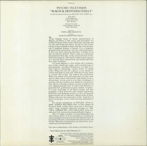 Psychic TV Magick Defends Itself 12" vinyl single (12 inch record / Maxi-single) UK PTV12MA459791