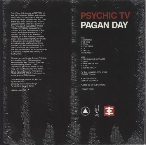 Psychic TV Pagan Day - Red Vinyl vinyl LP album (LP record) US PTVLPPA893011