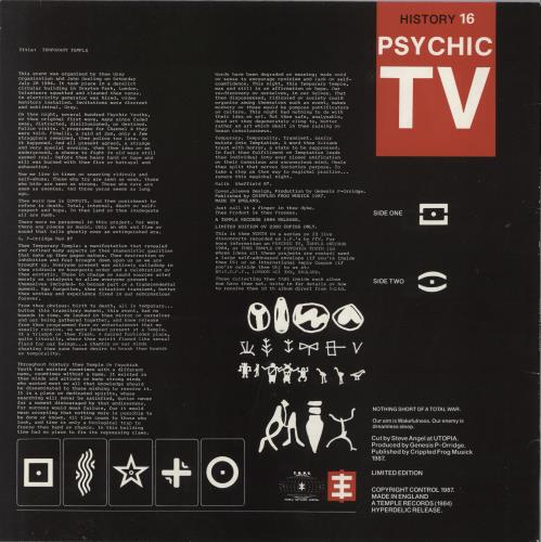 Psychic TV Temporary Temple vinyl LP album (LP record) UK PTVLPTE795722