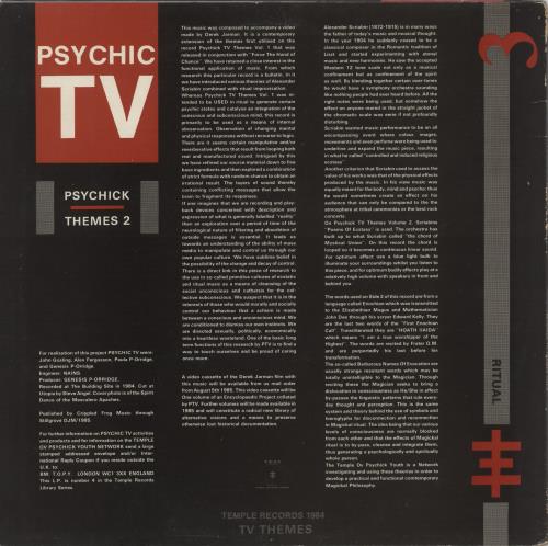 Psychic TV Themes 2 vinyl LP album (LP record) UK PTVLPTH893089