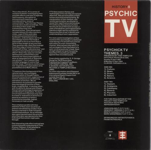 Psychic TV Themes 3 vinyl LP album (LP record) UK PTVLPTH893087