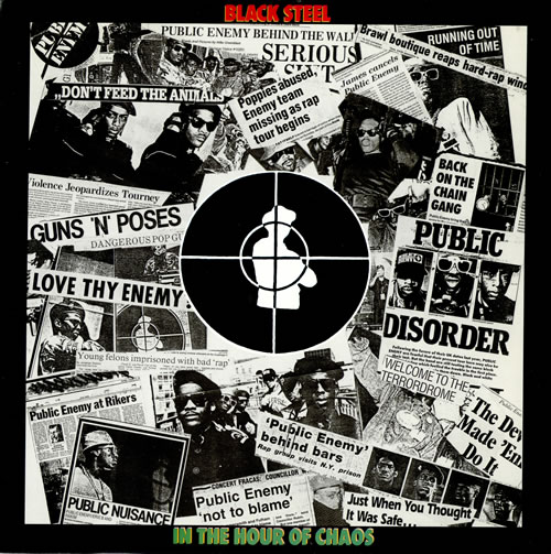 Public Enemy Black Steel In The Hour Of Chaos 12" vinyl single (12 inch record / Maxi-single) US PUB12BL461304